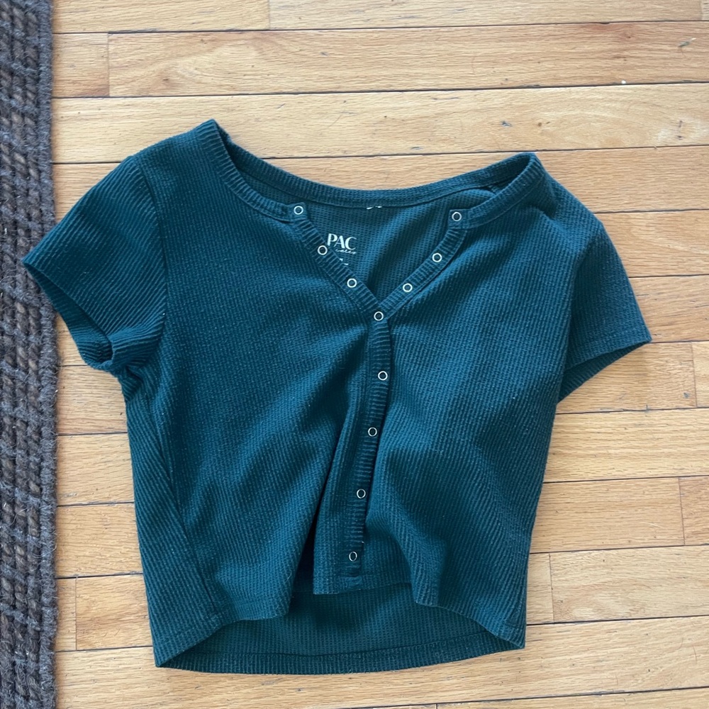 Women's Pacsun Green Button-Up Top
